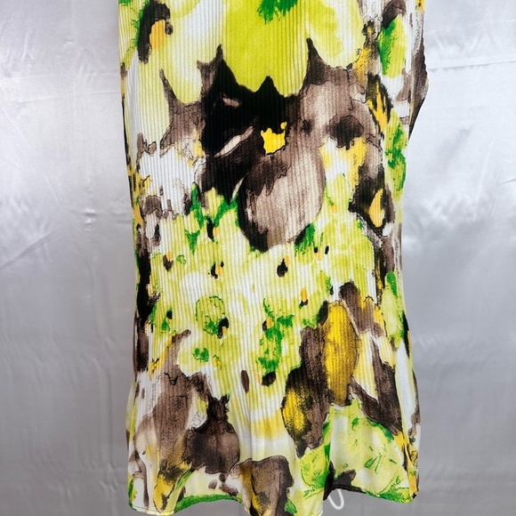 Floral Halter High Neck Top - Green and Brown Size Large - Picture 8 of 9